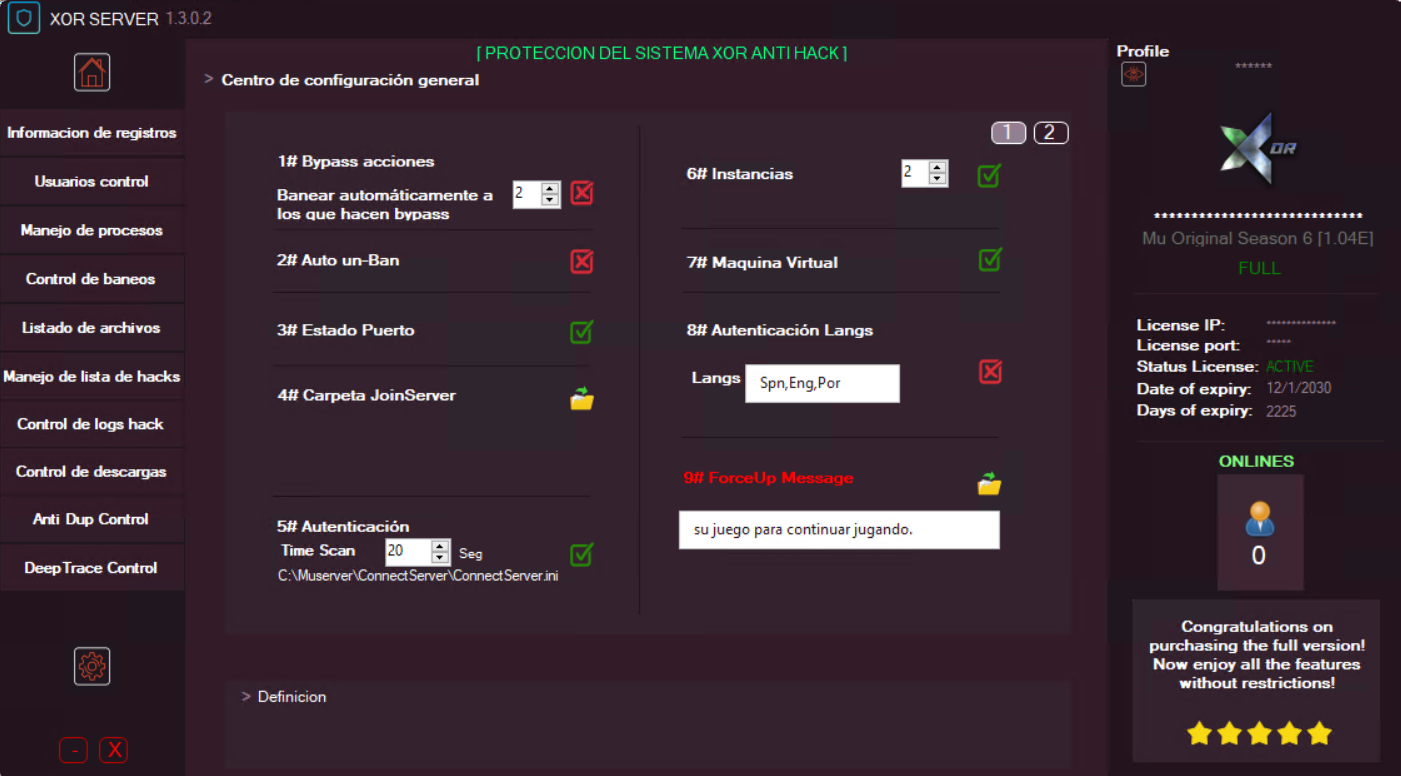 XOR Anti-Hack interface screenshot 2