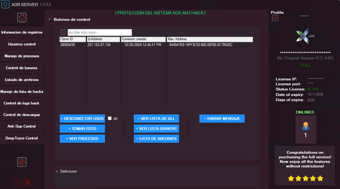 XOR Anti-Hack interface screenshot 3
