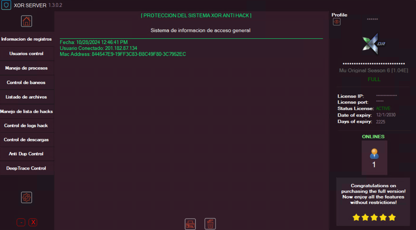 XOR Anti-Hack interface screenshot 4